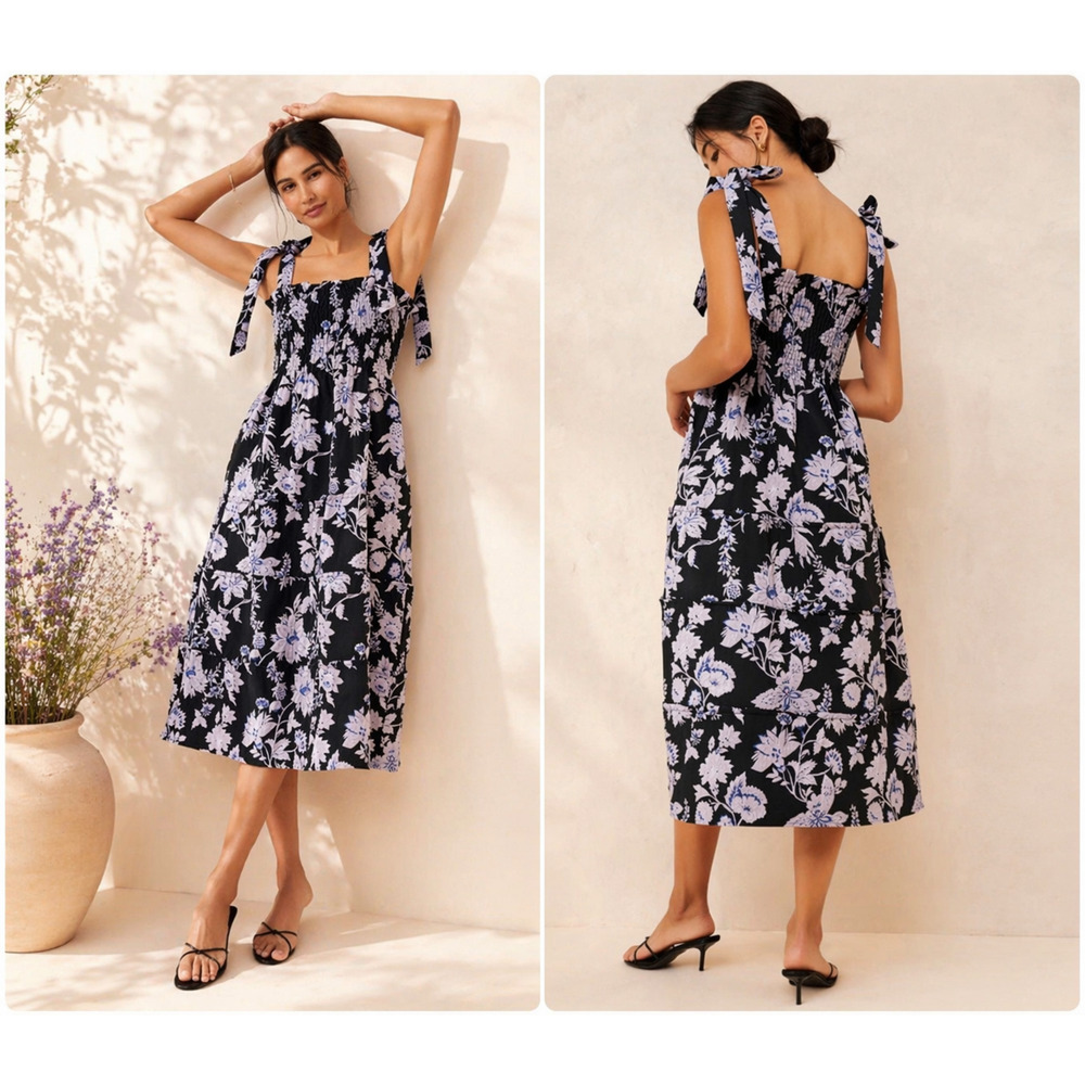 Hill House Home The Ribbon Ellie Nap Dress Winter Jasmine Brocade size L New